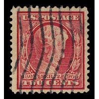 #369 2¢ Lincoln, Carmine, Bluish Paper, Graded 85 VF-XF PSE Certificate