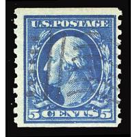 #447 5¢ Washinton, Blue, Graded 70 Fine, PSE Certificate