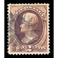 #135A Jackson 2¢ Red Brown "I" Grill, Tiny Thin, PSE Certificate