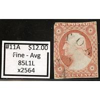 #11A 3¢ Washington, Fine - Avg, 85L1L