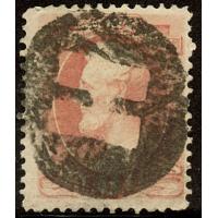 #159 6¢ Lincoln, Dull Pink, Negative "H" Cancel