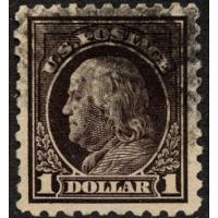 #460 $1 Franklin, Violet Black, Very Fine - Extra Fine