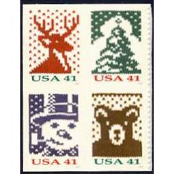 #4210av Christmas Knits, Block of Four from Convertible Book of 20