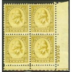 # 713 Washington, 8¢ Olive Bristre, Plate Block of Four