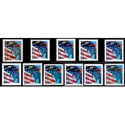 #3965//75 Flag & Lady Liberty, Non-Denominated, Complete Set 11