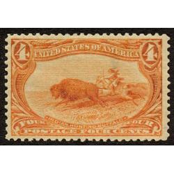 #287 4¢ Trans-Mississippi, Indian Hunting Buffalo, F-VF LH