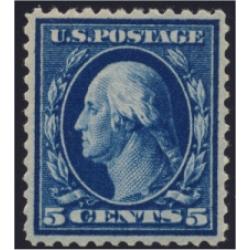 #378 5¢ Washington, Blue, LH
