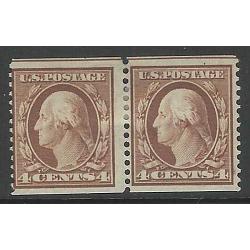 #356 Washington, 4¢ Orange Brown. Pair HR