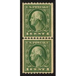 #441 1¢ Washington, Green, Coil Line Pair NH