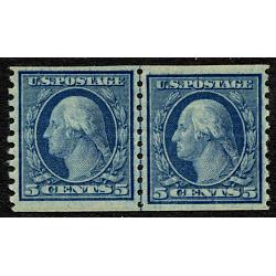 #496 Washington, Blue Coil Line Pair NH