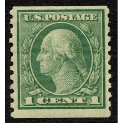 #452 1¢ Washington, Green LH