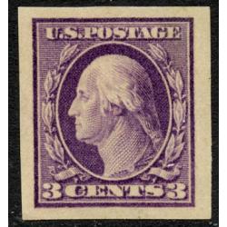 #483 3¢ Washington, Violet Imperforate Very lightly Hinged
