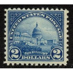 #572 $2 Capitol, Deep Blue Never Hinged