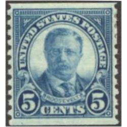 #602 5¢ Theodore Roosevelt, Dark Blue, Never Hinged