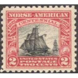 #620 2¢ Norse American Centennial, NH VF