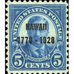 #648 5¢ Roosevelt Dark Blue, Hawaii Overprint, VF NH