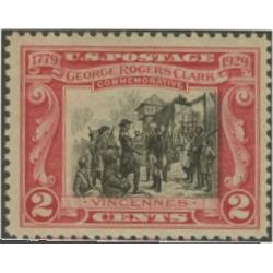 #651 2¢ George Rogers Clark, Carmine & Black