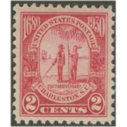 #683 2¢ Carolina-Charleston 250th Anniversary, Carmine Rose