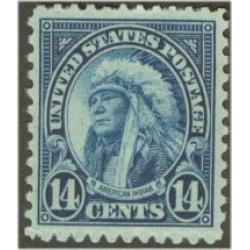 #695 14¢ American Indian, Dark Blue