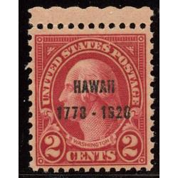 #647 2¢ Washington, Carmine Hawaii Overprint