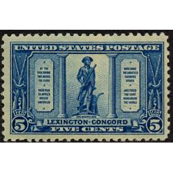 #619 5¢ Lexington - Concord, The Minute Man, VLH