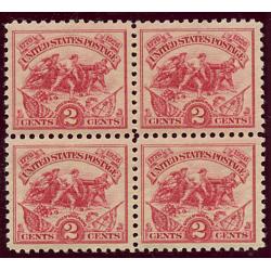 #629 2¢ White Plains, 150th Anniversary, Carmine Rose, Block of 4
