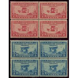 #649-650 Aeronautics, Set of Two Blocks of Four