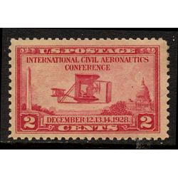 #649 2¢ Wright Brothers Flight 25th Anniversary, Carmine Rose, LH