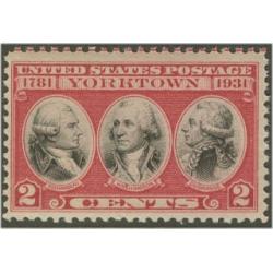#703 2¢ Yorktown, Carmine Rose & Black