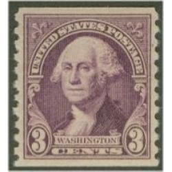 #721 3¢ Washington, Coil Perforated 10 Vertical