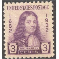 #724 3¢ William Penn, Purple