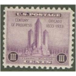 #729 3¢ Chicago Federal Building, Purple