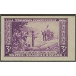 #755 Wisconsin, Imperforate