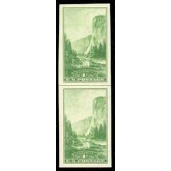 #756 Yosemite Imperforate, Vertical Pair Horizontal Line