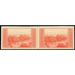 #757 Grand Canyon Imperforate Horizontal Pair, Vertical Line