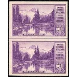 #758 Mirror Lake Imperforate, Vertical Pair Horizontal Line