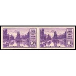 #758 Mirror Lake Imperforate, Horizontal Pair Vertical Line