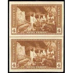 #759 Mesa Verde Imperforate, Vertical Pair Horizontal Line