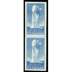 #760 Old Faithful Imperforate, Vertical Pair Horizontal Line
