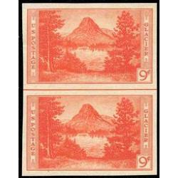 #764 Glacier Park, Imperforate Vertical Pair Horizontal Line