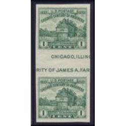 #766a 1¢ Chicago, Vertical Pair with Horizontal Gutter
