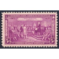 #798 3¢ Constitution Signing, Bright Redish Purple