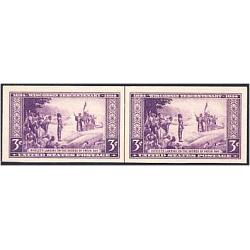 #755 Wisconsin, Imperforate Vertical Line Pair