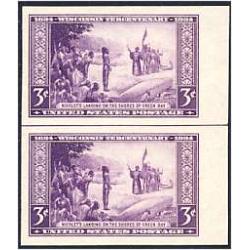 #755 Wisconsin, Imperforate, Horizontal Line Pair