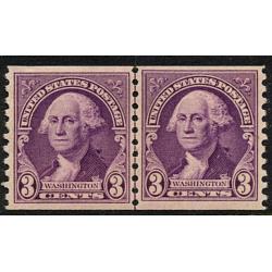 #721 3¢ Washington, Perforated 10 Vertical, Coil Line Pair, NH