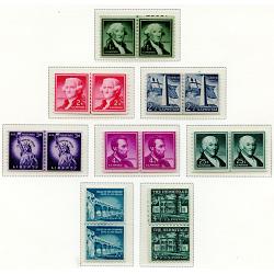 #1054-1059A Liberty Coils Line Pairs,  Complete Set of Eight