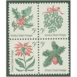 #1257c Christmas, Block of Four, Tagged