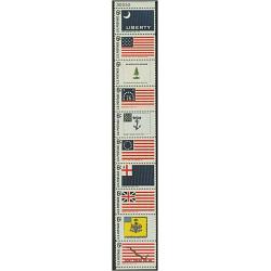 #1354a Historic Flags, Strip of Ten