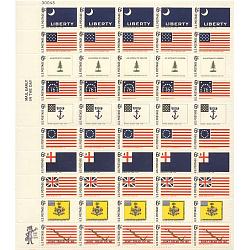 #1345-54 Historic Flags, Complete Sheet of 50 Stamps