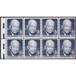 #1393av Eisenhower, 6¢ Pane of 8, Experimental Dull Gum